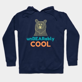 UnBEARably COOL - yellow, blue and orange on dark colors Hoodie